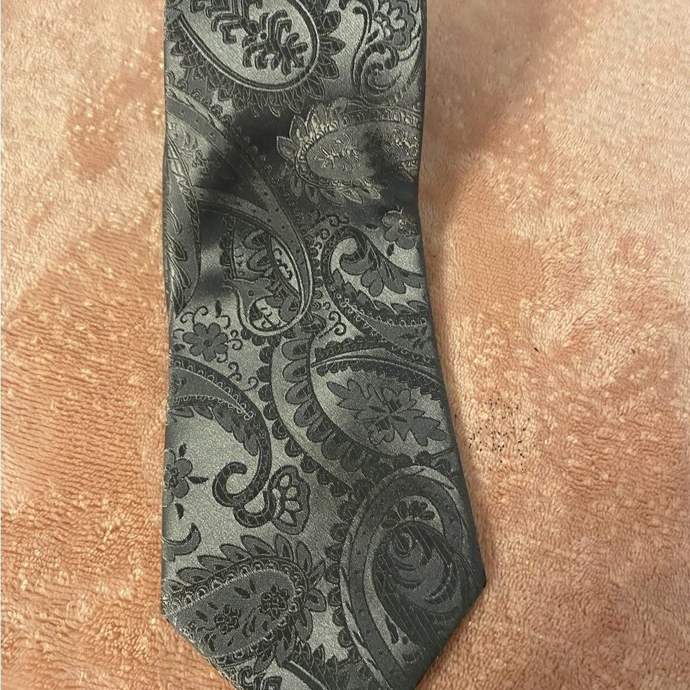 Elegant Gray Paisley Men's Tie